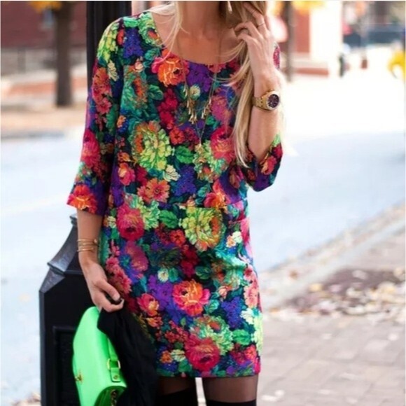 Anthropologie HD in Paris Tropicalist Floral  Shift Dress - Picture 1 of 11